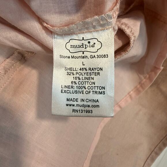 Mud Pie Nicolette Dress Blush Pink Tiered Sleeveless L NWT - Picture 5 of 10